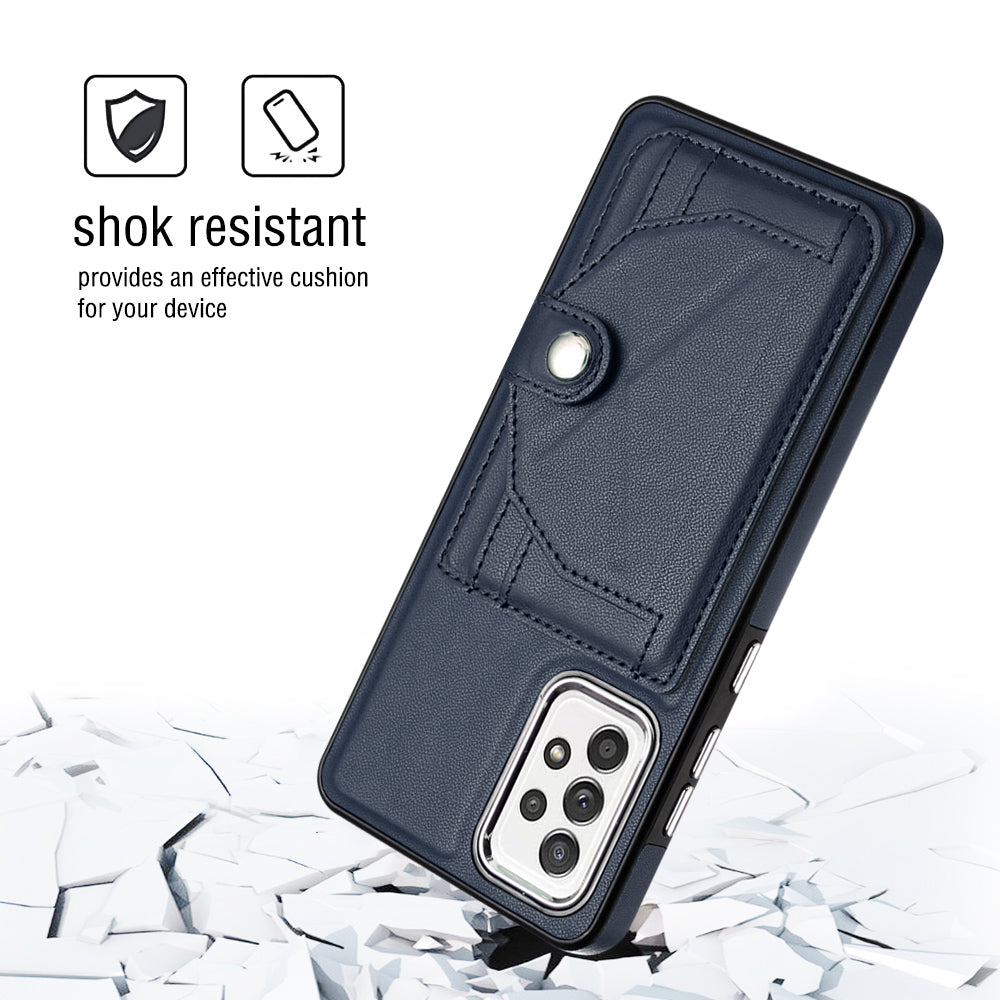 YB Leather Coating Series-4 for Samsung Galaxy A72 4G 5G Phone Case Leather Coated TPU Cover with Kickstand Card Slots YB Leather Coating Series-4 for Samsung Galaxy A72 4G 5G Phone Case Leather Coated TPU Cover with Kickstand Card Slots